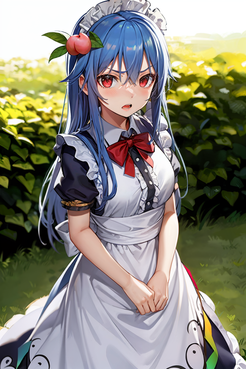 01431-222215917-masterpiece, best quality,  _lora_tenshihinanawi_1_,1girl, solo, long hair, enmaided, blue hair, maid, hinanawi tenshi, short sl.png